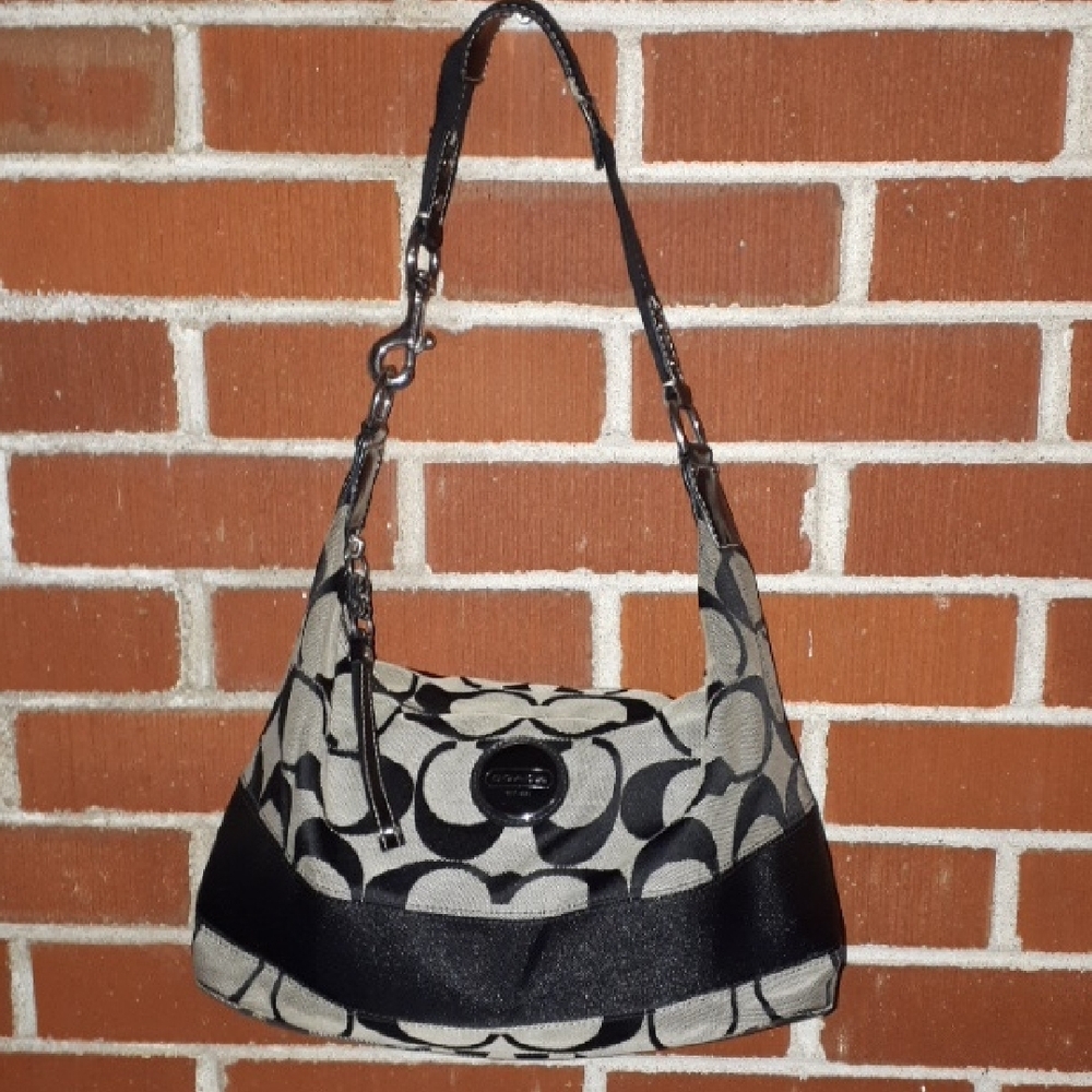 Coach Black and Gray Shoulder Bag